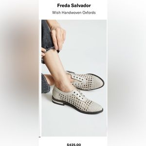 Freda Salvador Wish Handwoven leather slip on Oxfords sz 9 1/2